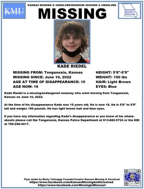 Ks Missingandunsolved Ricky Tebrugge Fdrcreator On Twitter Missingperson Missing Please