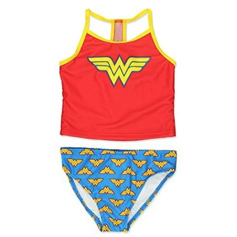 Warner Bros Wonder Woman Superhero Girls Tankini Swimwear Swimsuit