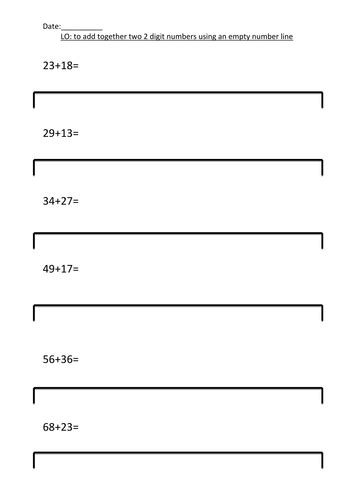 Differentiated Blank Number Line Addition By