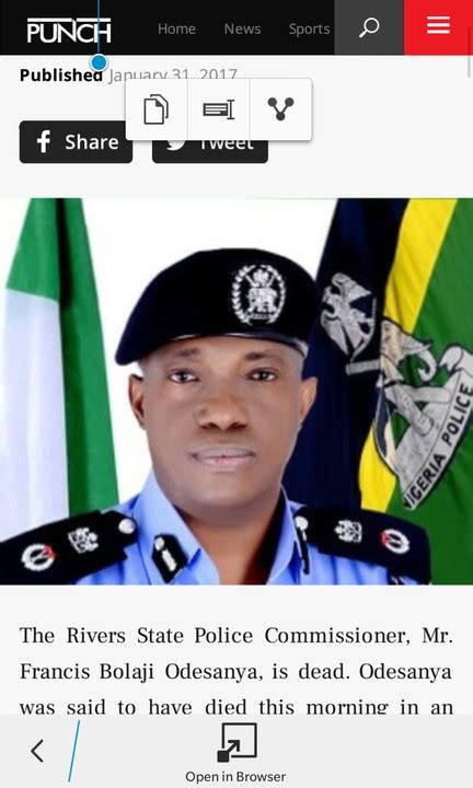 Breaking Rivers State Police Commissioner Is Dead Politics Nigeria