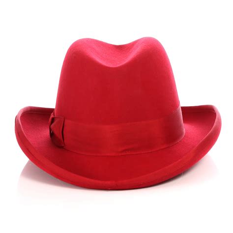 Ferrecci Premium Classic Red Wool Godfather Hat Fhyinc