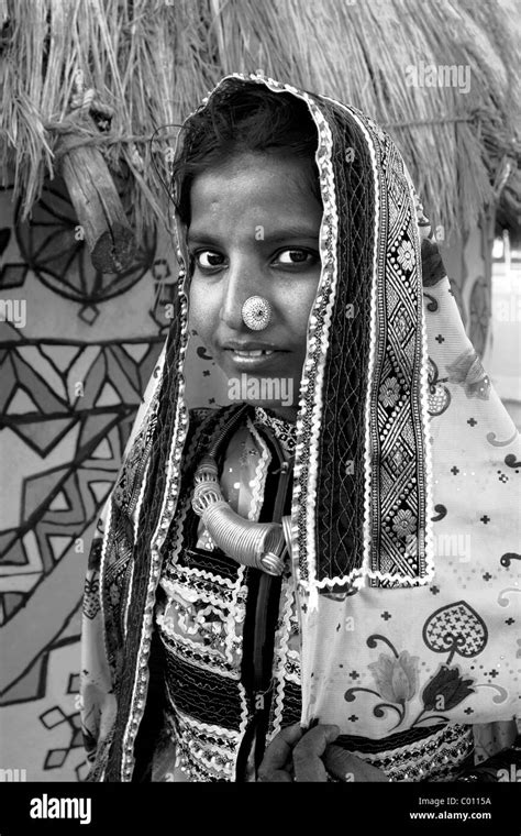 girl in traditional indian tribal dress this style of traditional dress is worn in rajasthan