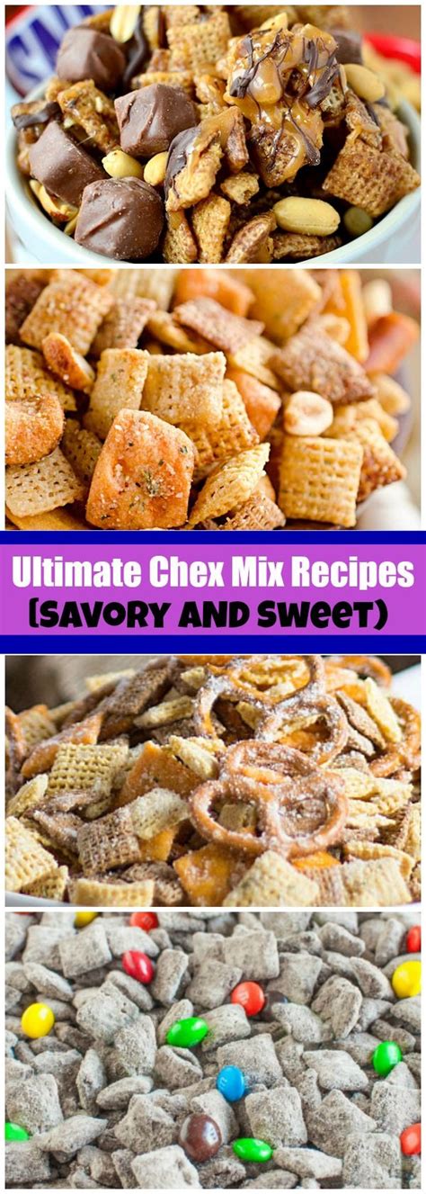 The Ultimate Savory And Sweet Chex Mix Recipes Sweet Snacks Yummy