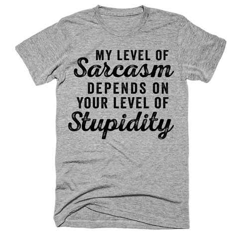 My Level Of Sarcasm Depends On Your Level Of Stupidity T Shirt Super Soft Premium