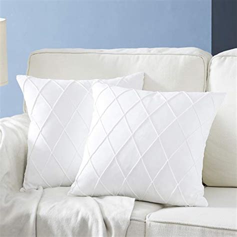 Pure White Throw Pillow Covers 2 Pack 18 X 18 Inch Cushion Covers Sturdy And Discrete Zipper