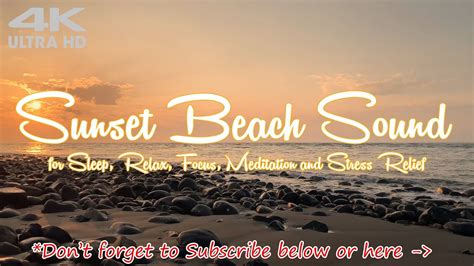 K Sunset Beach Waves Sound Hours Of Calm Waves Nature Sound Relaxation Study Sleep