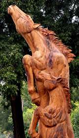 Pictures of Wood Carvings Horses
