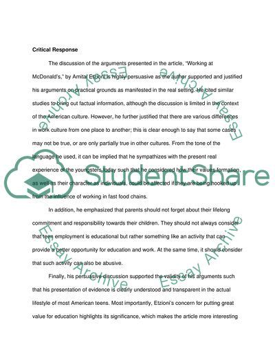 Critical Response Example Critical Response Essay Example 2022 11 18