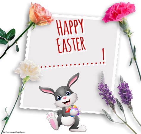 Custom Greetings Cards For Easter Rabbit Happy Easter