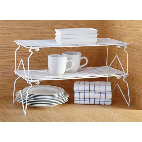 It was a little tricky putting. Mainstays Long Stacking Wire Shelf, White - Drawers ...