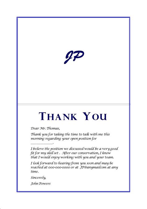 Thank You Cards After Interview 2013 Pinterest Career Job Search