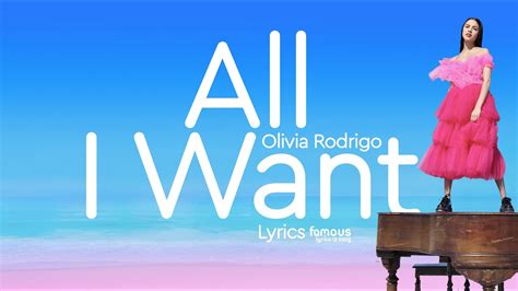 Olivia Rodrigo All I Want Lyrics Youtube