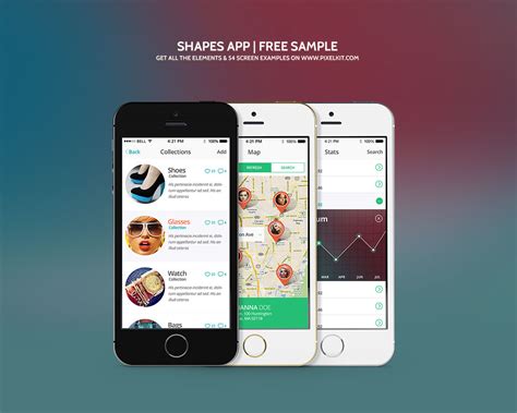 Shapes Mobile Ui Kit Free Psd Psdexplorer