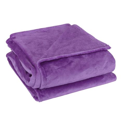 Piccocasa Microplush Fleece Bed Blanket 60x78 Dark Purple