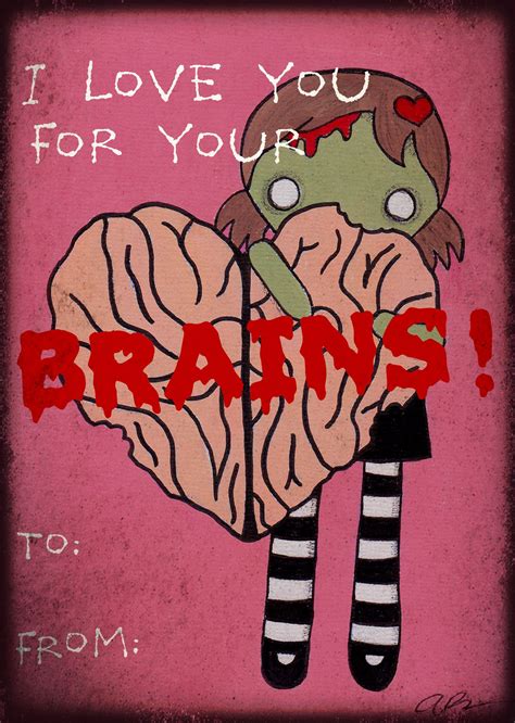 For Valentines Day Were Sharing A Free Printable Zombie Valentine