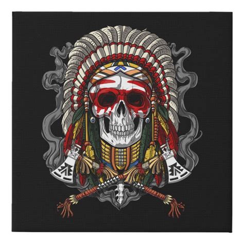 Native American Skull Indian Chief Headdress Design For Every Native