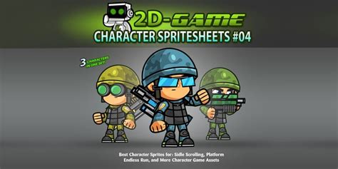 Soldiers 2d Game Character Spritesheets 04 By Creativegameart Codester