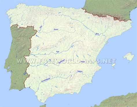 Spain Map With Rivers