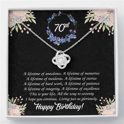 70th Birthday Necklace Ts For Women 70th Birthday For Her Etsy