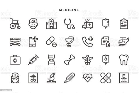 Ilustración De Iconos De La Medicina Y Más Vectores Libres De Derechos