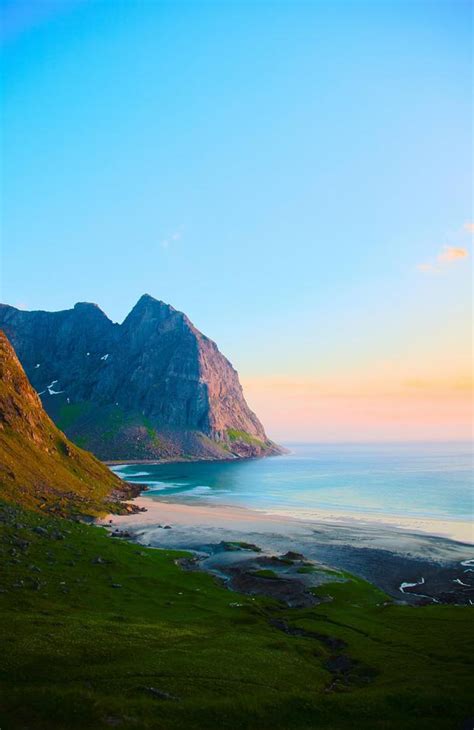 Midnight Sun On Remote Beach Lofoten Norway Photorator