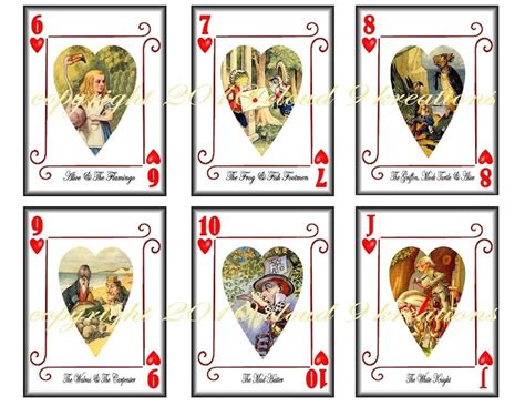 Alice In Wonderland Playing Cards Alice In Wonderland Cards Etsy