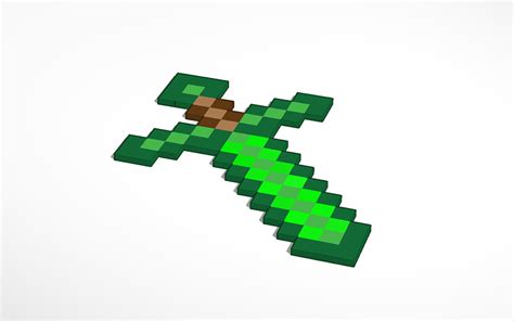 3d Design Minecraft Emerald Sword Tinkercad