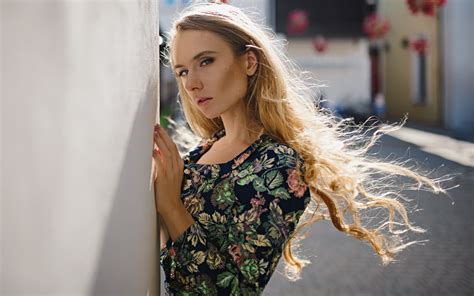 Sergey Zhirnov Blonde Long Hair Urban Women Outdoors Women Model