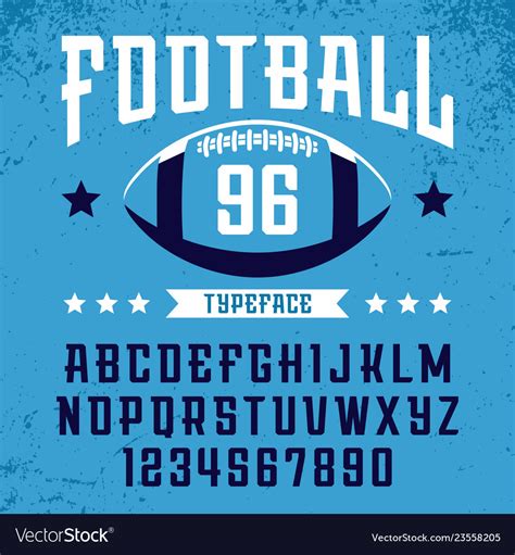 Football Font Alphabet With Latin Letters Vector Image