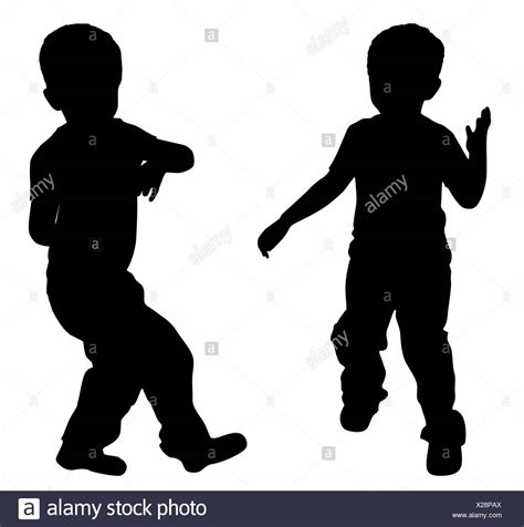 Two Boys And Silhouette High Resolution Stock Photography And Images