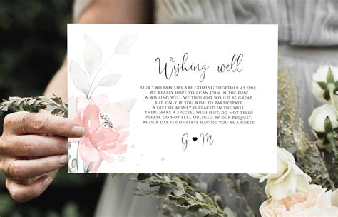 Printable Wishing Well Cards Wishing Well Card Template Wedding