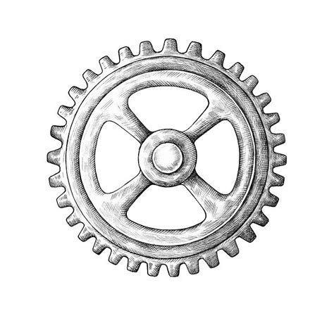 Hand Drawn Gear Illustration Free Image By How To Draw