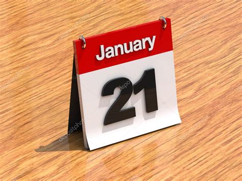 Calendar On Desk January 21st — Stock Photo © Kasiastock1 8638124