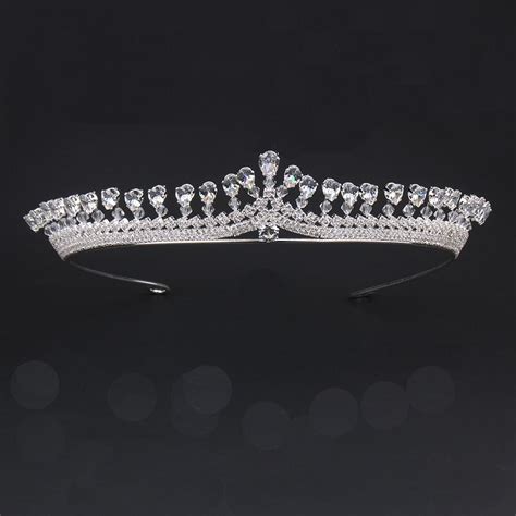 luxury cubic zirconia sparking wedding crown tiaras marquise cut zircon cz rhinestone prom crown