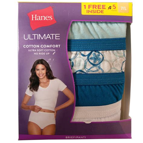 Hanes Ultimate Cotton Comfort Ultra Soft Cotton No Ride Up Assorted Brief Pairs Free Inside