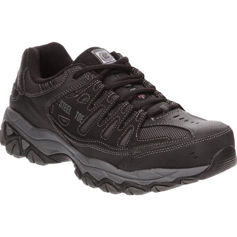 Skechers Mens Relaxed Fit Cankton Lace Steel Toe Work Shoes Academy