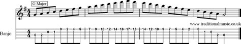 Major Scales For Banjo G Banjo Banjo Lessons Major Scale