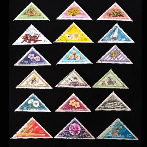 50 Pcs Triangle Postage Stamps Good Condition Used With Post Mark From