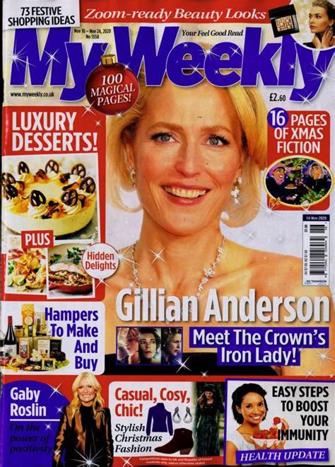 My Weekly Magazine November 2020 Gillian Anderson Yourcelebritymagazines