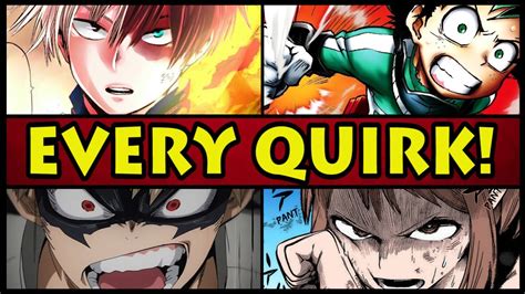 Every Quirk Explained Class 1 A My Hero Academia Boku No Hero