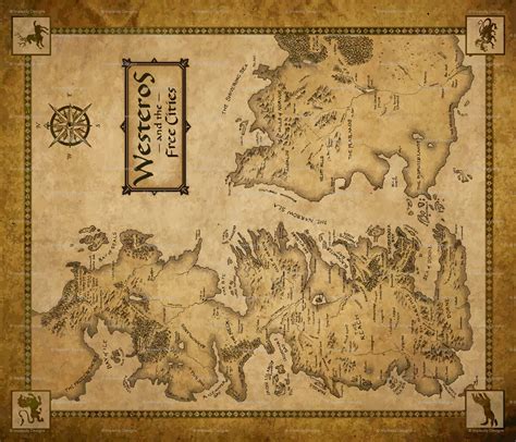 Map Of Westeros And Free Cities