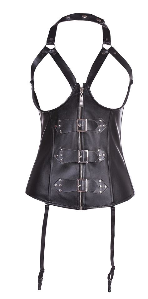 Pu Leather Control Corset Halter Women Corselet Waist Belly Slimming Sheath Bustier Tops