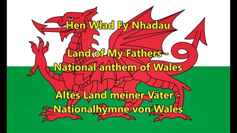 Nationalhymne Von Wales National Anthem Of Wales Wlsende Text