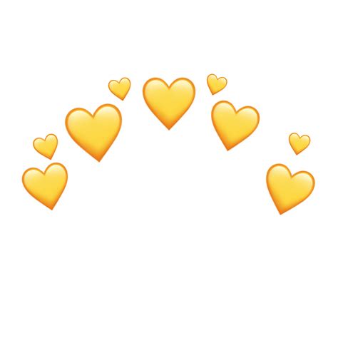 Yellow Heart Crown Emoji Apple Sticker By Smolsoftvibes