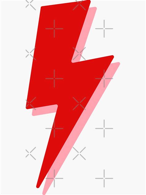 Red Lightning Bolt Sticker For Sale By Polishalpaca Redbubble