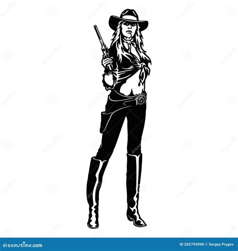 Eps Illustration Cowgirl Wild West Cricut Silhouette Svg Vector The Best Porn Website