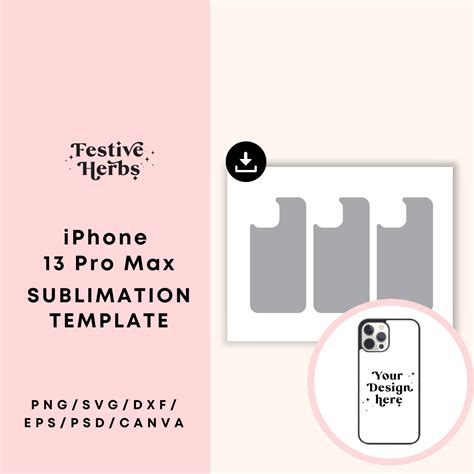 Phone Case Sublimation Template Iphone 13 Pro Max Template Etsy