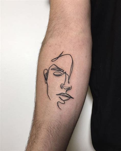 Face Line Drawing Tattoo Chauncey Demarco