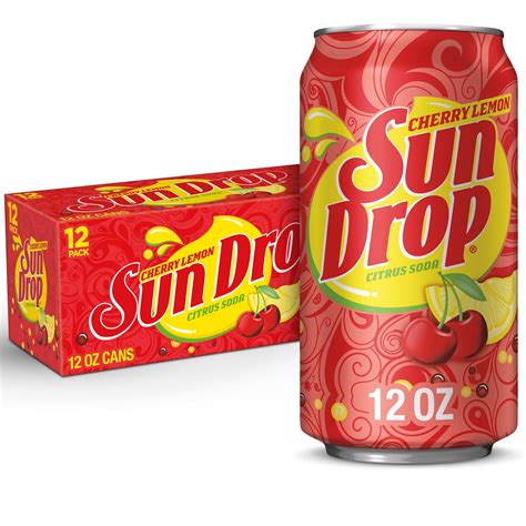Sun Drop Cherry Lemon Citrus Soda Pop 12 Fl Oz 12 Pack Cans