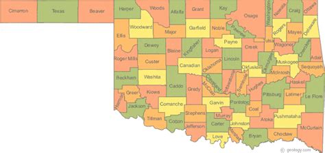 Map Of Oklahoma County Map Map Of Oklahoma Map
